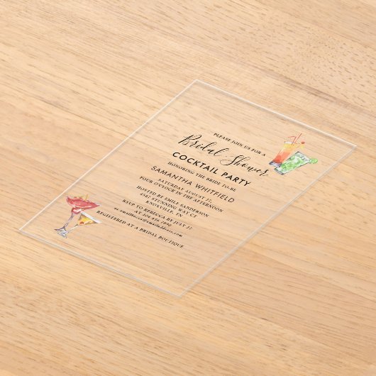 Minimalistisches Brautparty Cocktail Party Acryleinladungen (Ablage )