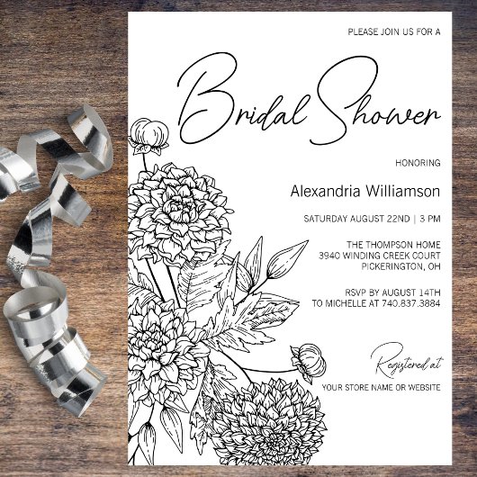 Minimalistisches Brautparty Einladung