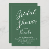 Minimalistisches Brautparty Emerald Green Heart Einladung (Vorne/Hinten)