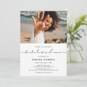 Minimalistisches Brautparty Foto Einladung (Stehend Vorderseite)