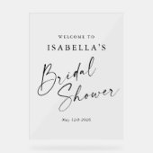 Minimalistisches Brautparty für den Weißschick - W Acrylschild (Vorderseite)