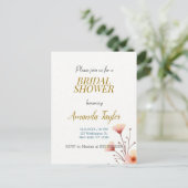 Minimalistisches Brautparty für die Goldfarbe Ankündigungspostkarte (Stehend Vorderseite)