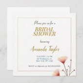 Minimalistisches Brautparty für die Goldfarbe Einladung (Vorne/Hinten)