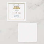 Minimalistisches Brautparty für die Goldfarbe Mitteilungskarte (Vorne/Hinten)