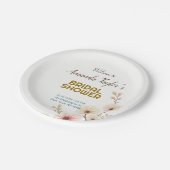 Minimalistisches Brautparty für die Goldfarbe Pappteller (Schrägansicht)