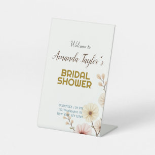 Minimalistisches Brautparty für die Goldfarbe Sockelschild