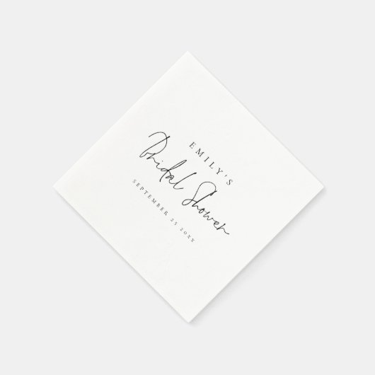 Minimalistisches Brautparty für moderne Skriptname Serviette (Ecke)