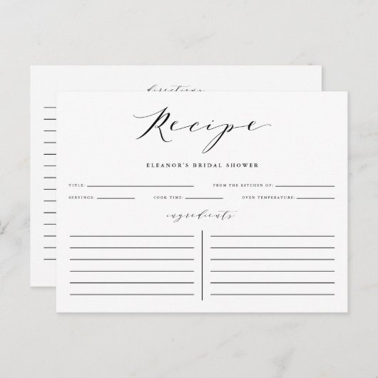 Minimalistisches Brautparty für Schwarzes Skript - Postkarte (Vorne/Hinten)