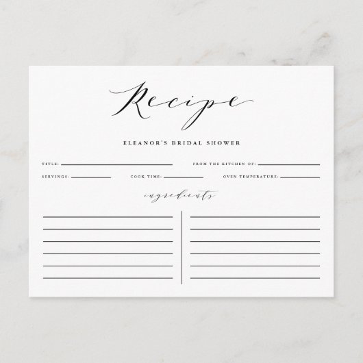 Minimalistisches Brautparty für Schwarzes Skript - Postkarte (Vorderseite)