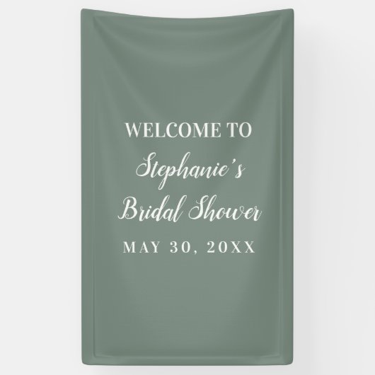 Minimalistisches Brautparty in Farbe Grün und Weiß Banner (Vertikal)