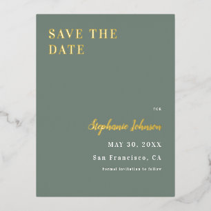 Minimalistisches Brautparty in Farbe Grün und Weiß Folien Feiertagspostkarte