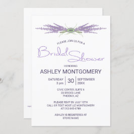Minimalistisches Brautparty Lavender Blume Bündel Einladung