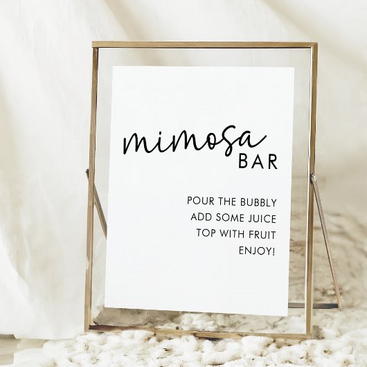 Minimalistisches Brautparty Mimosa Bar Poster