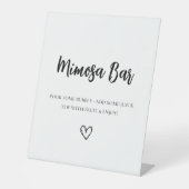 Minimalistisches Brautparty Mimosa Bar Sign Sockelschild (Vorderseite)