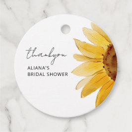 Minimalistisches Brautparty mit Sonnenblumen Geschenkanhänger