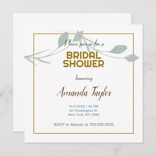 Minimalistisches Brautparty mit weißer Farbe Save The Date (Vorne/Hinten)