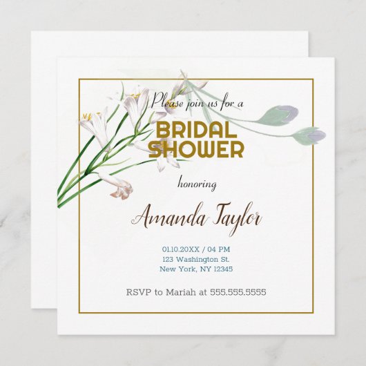 Minimalistisches Brautparty mit weißer Farbe Save The Date (Vorne/Hinten)