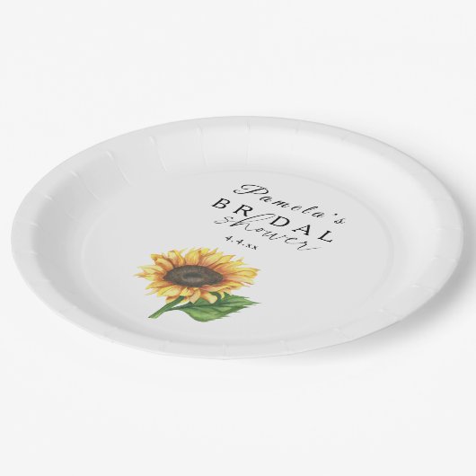 Minimalistisches Brautparty Pappteller (Schrägansicht)