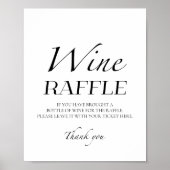Minimalistisches Brautparty Raffle Spielzeichen Poster (Vorne)