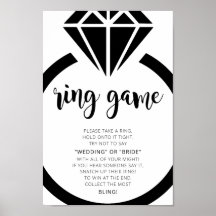 Minimalistisches Brautparty Ring Game Sign