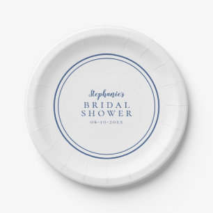 Minimalistisches Brautparty Simple Navy Blue Pappteller