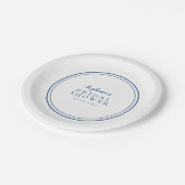 Minimalistisches Brautparty Simple Navy Blue Pappteller (Schrägansicht)