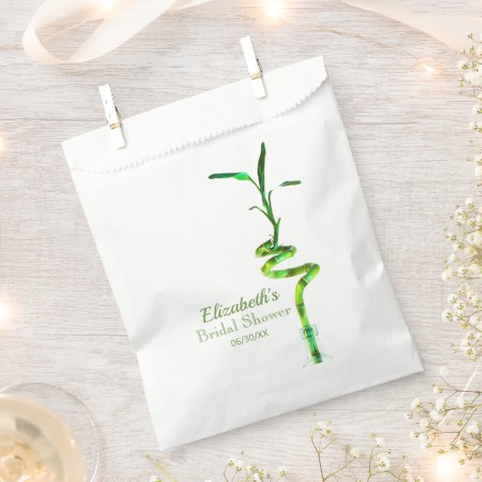 Minimalistisches Brautparty Spiraled Lucky Bamboo Geschenktütchen (Ausgeschnitten)