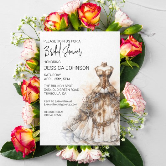 Minimalistisches Brautparty Steampunk Modernistisc Einladung