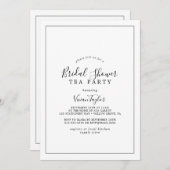 Minimalistisches Brautparty Tee Party Einladung (Vorne/Hinten)