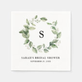 Minimalistisches Brautparty von Eukalyptus bei Sag Serviette (Vorderseite)