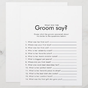 Minimalistisches Brautparty Was hat der Groom gesa
