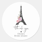 Minimalistisches Brautparty zum Thema Eiffelturm Runder Aufkleber (Vorderseite)