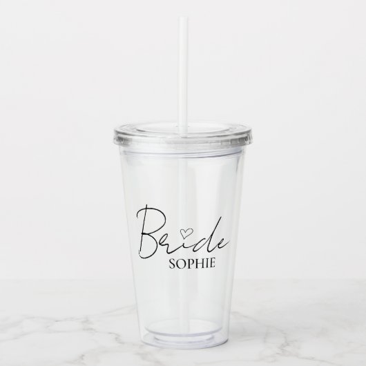 Minimalistisches Bridge-Design | Individuelle Name Acryltrinkbecher (Vorderseite)