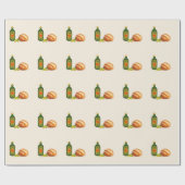 Minimalistisches Brot und Olivenöl Geschenkpapier (Flach)