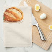 Minimalistisches Brot und Olivenöl Geschirrtuch (Viertel Falte)