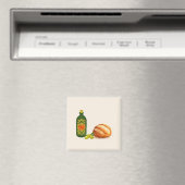 Minimalistisches Brot und Olivenöl Magnet (In Situ (Geschirrspüler))