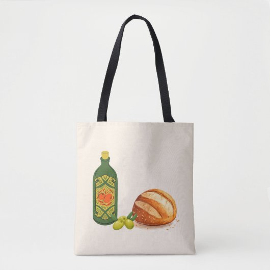 Minimalistisches Brot und Olivenöl Tasche (Vorderseite)