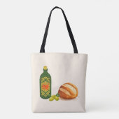 Minimalistisches Brot und Olivenöl Tasche (Rückseite)