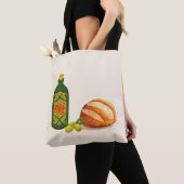 Minimalistisches Brot und Olivenöl Tasche (Von Nahem)