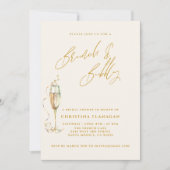 Minimalistisches Brunch & Bubbly Champagner-Brautp Einladung (Vorderseite)