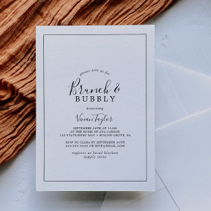 Minimalistisches Brunch und Bubbly-Brautparty Einladung