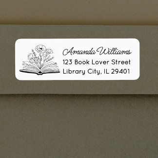 Minimalistisches Buch und Wildblume Schwarz & Weiß