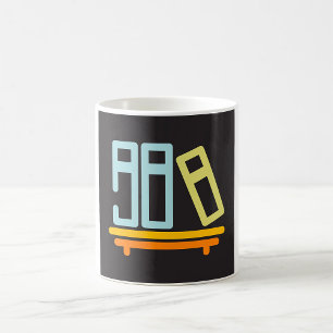 Minimalistisches Bücherregal-Grafik-Icon Kaffeetasse