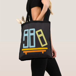 Minimalistisches Bücherregal-Grafik-Icon Tasche