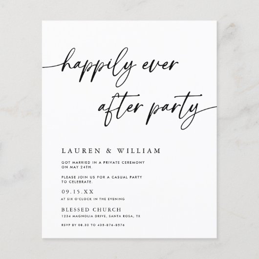 Minimalistisches Budget je nach Hochzeit des Party (Vorderseite)