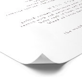 Minimalistisches Budget Modernes Hochzeitmenü Post Poster (Ecke)