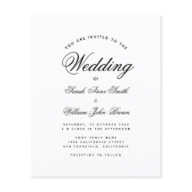 Minimalistisches Budget Schwarz & Weiß Hochzeitsem