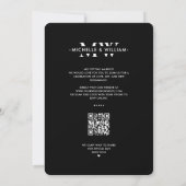 Minimalistisches Budget Wedding Monogram Black Mod Save The Date (Rückseite)
