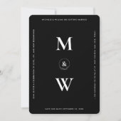 Minimalistisches Budget Wedding Monogram Black Mod Save The Date (Vorderseite)