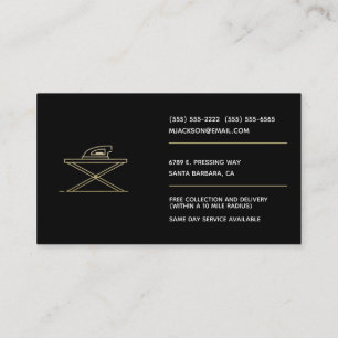 Minimalistisches Bügeln Schwarz Gold Professionell Visitenkarte